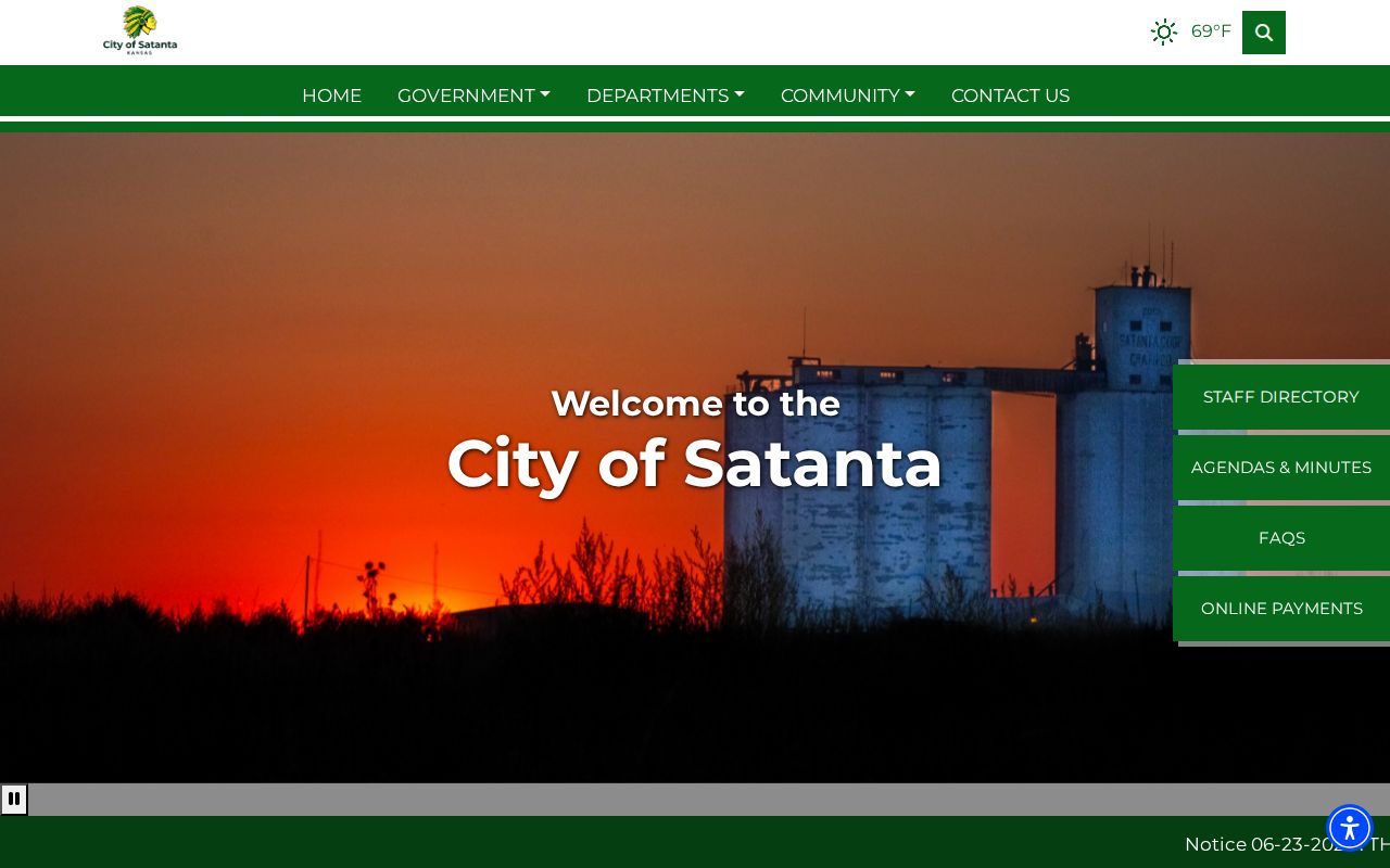 City of Satanta official website for Haskell County municipal records